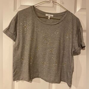 Delia’s Y2K Gray Crop Top With Jewel Design M